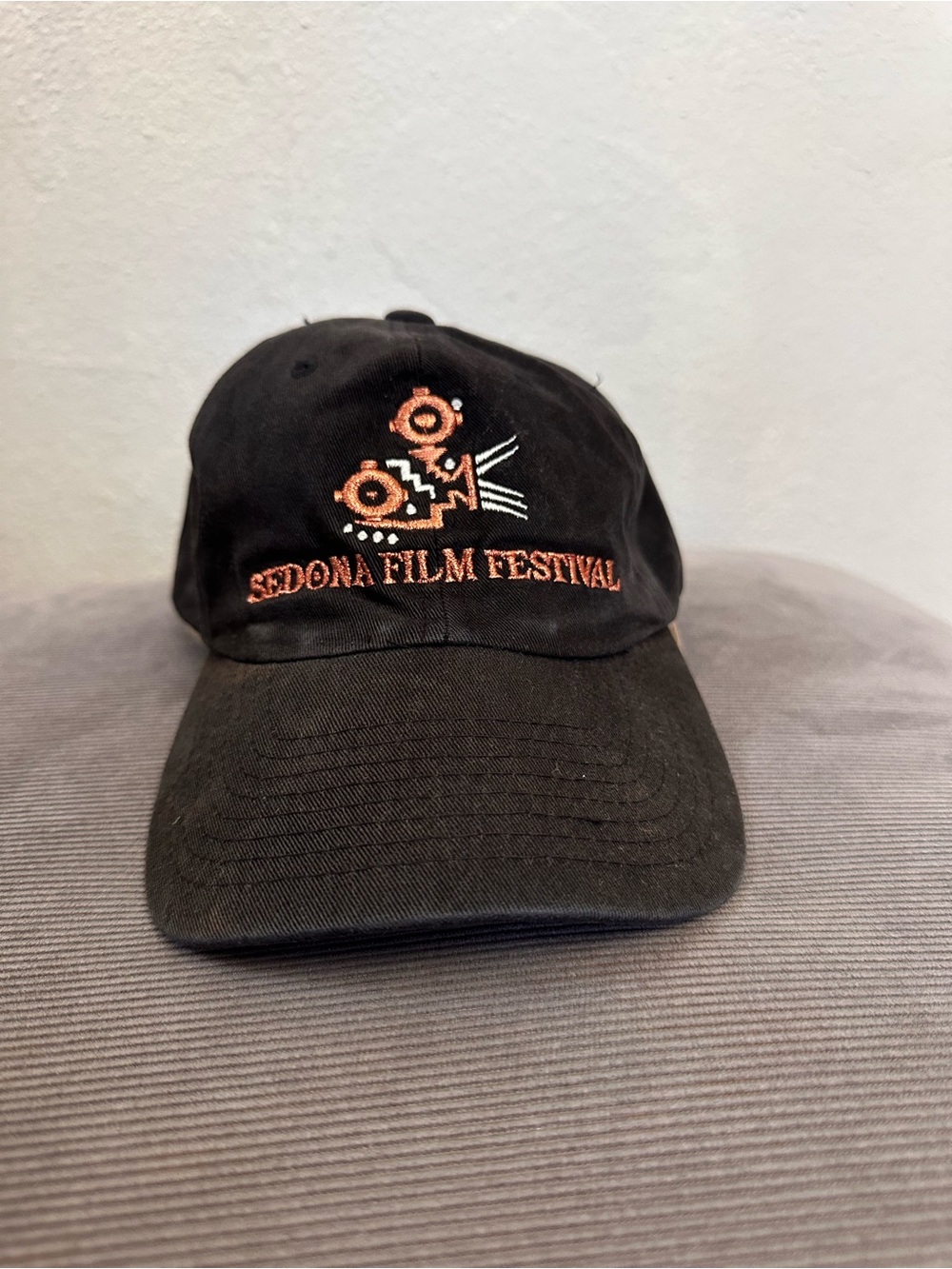 Sedona Film Festival Black Adjustable Yupoong Dad Hat Cap - Faded Distressed